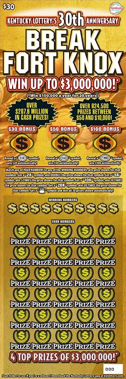 ky lottery scratch offs remaining prizes|Break Fort Knox .